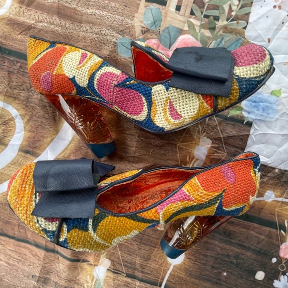 Irregular Choice Red and Orange Heels with Vibrant Design - Picture 15 of 16
